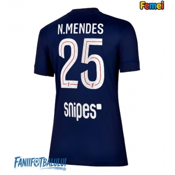Paris Saint-Germain Nuno Mendes #25 Tricou Fotbal Replică 2025-26 Femei Acasa